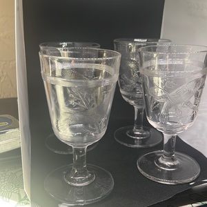 Vintage Pressed Glass Goblets
